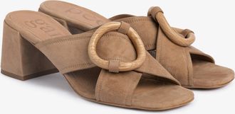 Pedro Garcia Slingback criss-cross heel in beige suede | uxia | Spring Summer 26 | PEDRO GARCIA