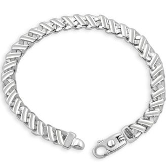 Pompeii3 Mens 14k Gold (50gram) or Platinum (94gram) 8mm Link Bracelet 8.5