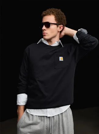 Carhartt Work in Progress Mens Logo pocket long-sleeve T-shirt