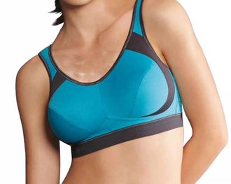 Anita Extreme Control Maximum Support Sports Bra In Peacock/anthracite