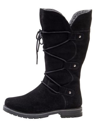 Sheego Weitschaftstiefel SHEEGO, Damen, Gr. 37, XXL-Schaft, schwarz, Leder, Veloursleder, Schuhe Weitschaftstiefel