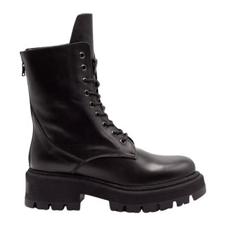 Julie Dee Lace-up Enkellaars - Dames - Schoenen - Zwart - Maat: 39 EU Leer