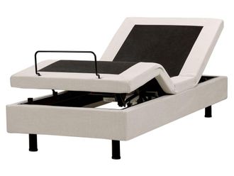 Beliani Cama individual de tejido beige 80x200