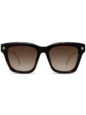 Alexander McQueen Eyewear Occhiali da sole squadrati - Marrone