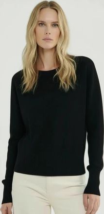 Majestic Filatures Cashmere Long Sleeve Pullover Crewneck in Noir at Nordstrom, Size 2