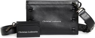 Christian Louboutin Mini Stoic Calfskin Leather Crossbody Bag in Black at Nordstrom
