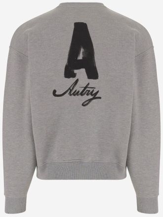 Autry Logo-Embroidered Cotton Sweatshirt - Gray