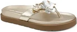 Karl Lagerfeld Hayze Fleur Flip Flop in White Gold at Nordstrom Rack, Size 5.5