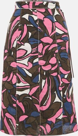 Max Mara Smax Mara Pink Printed Cotton Midi Skirt