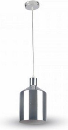 Trade Shop Trade Shop Traesio - Lampadario Pendente Lampada a Sospensione Cromato a Forma Di Cilindro Vt-8175