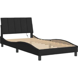 vidaXL Estructura De Cama Con Luces Led Terciopelo Negro 100x200 Cm Vidaxl