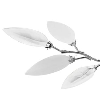 Berkfield Home Elegant Ceiling Lamp White & Transparent Acrylic Crystal Leaf Arm