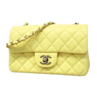 Chanel Pre-owned Vintage schoudertas - Dames - Pre-owned - Geel - Maat: ONE Size Leer
