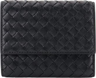 Bottega Veneta Intrecciato Piccolo Kleine Portemonnee met Ritssluiting - Dames - Portefeuilles - Zwart - ONE Size - Leer - Accessoires