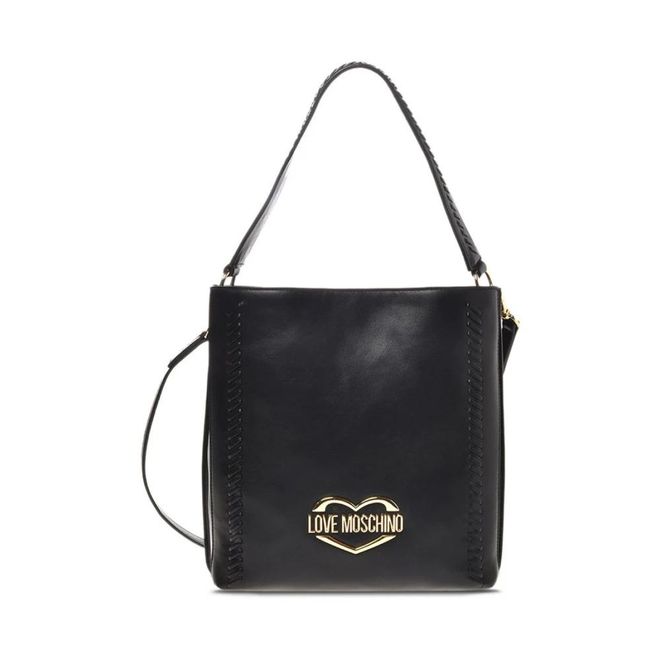 Love Moschino Schultertasche Damen – Schwarz, Verstellbarer Riemen, Logo-Print