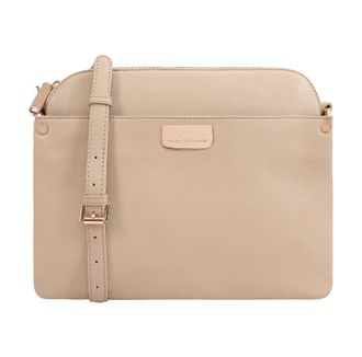 Paul Costelloe Womens Snowy Leather Cross Body Bag - Beige - One Size