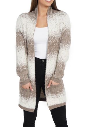 Love Token Dylan Open Front Cardigan In Beige