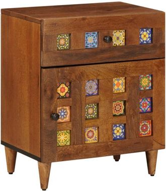 vidaXL Bedside Cabinet Brown 50 x 33 x 60 cm Solid Mango Wood vidaXL