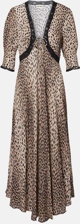 Rixo Abito midi Amina in crêpe de chine