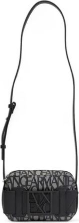 A|X Armani Exchange Monogram Crossbody Tas - Dames - Schoudertassen - Zwart - ONE Size - Leer - Tassen