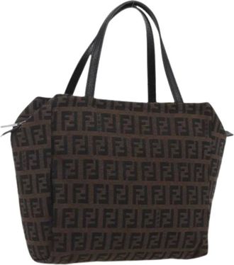 Fendi Pre-owned Handbags, female, Brown, Size: ONE SIZE Pre-owned Canvas Handbag