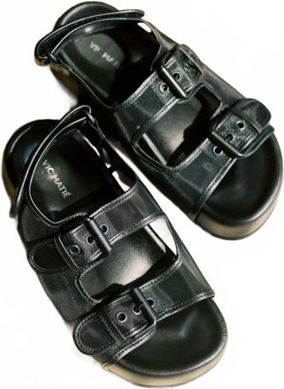 Vic Mati&eacute; Womens Mesh Platform Sandals In Black