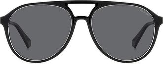 Polaroid Polarized Grey Pilot Unisex Sunglasses PLD 4162/S 07C5/M9 56