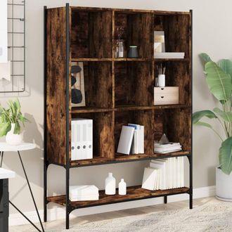 Berkfield Home Bookcase Smoked Oak 102x30x141.5 cm Engineered Wood in Brown