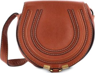 Chlo&eacute; Marcie Leather Small crossbody bag - Bruin