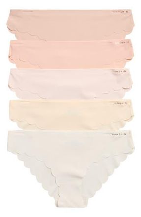 Danskin 5-Pack Laser Cut Bikini Briefs in Blush Shores/Light Honey at Nordstrom Rack, Size Medium