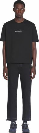 Lanvin Embroidered T-Shirt in Black at Nordstrom, Size Large