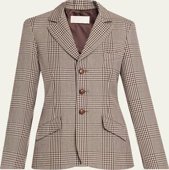 6397 Plaid Double-Face Wool Blazer