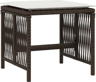 vidaXL Taburetes De Jard&iacute;n Con Cojines 4 Uds Rat&aacute;n Sint&eacute;tico Marr&oacute;n Vidaxl