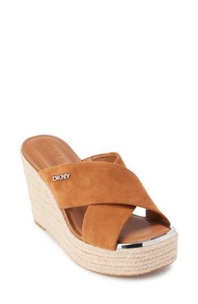 DKNY Maryn Espadrille Wedge Platform Sandal in Light Cognac at Nordstrom Rack, Size 8.5