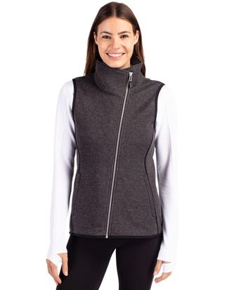 Cutter & Buck Mainsail Sweater-Knit Womens Full Zip Vest