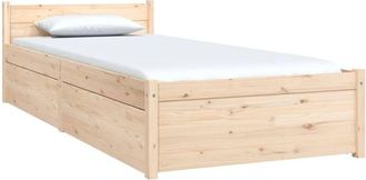 vidaXL Bed Frame without Mattress with Drawers Small Single Vidaxl