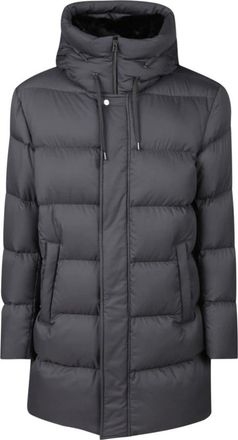 Herno Faux Fur Collar Puffer Jacket - Heren - Parka Jassen - Grijs - L - Polyester - Jassen