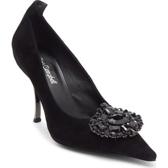 Jeffrey Campbell Parliament Pointed Toe Pump in Black Suede at Nordstrom Rack, Size 6