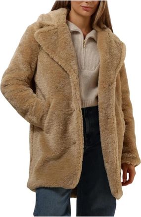 Notre-V Beige Teddy Jas - Dames - Jassen - Bruin - XS - Jassen