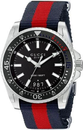 Gucci YA136210 Black Dial Mens Watch - Neon Multi Stainless Steel - One Size