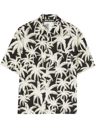Palm Angels Camicia Palms con maniche corte - Nero