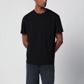 Valentino T-Shirt nera in cotone con VGold