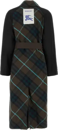 Burberry Womens Embroidered Gabardine Bradford Trench Coat Otter