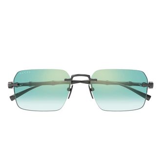 Gucci Sunglasses Gg2154 S 004 Ruthenium/Green Men