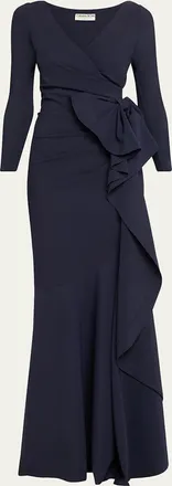 La Petite Robe Di Chiara Boni Maco Bow-Draped Jersey Gown