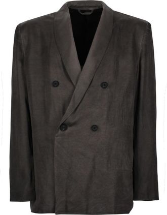 Diesel Neutrals J-Arman-Albg Double-Breasted Boxy Viscose Blazer