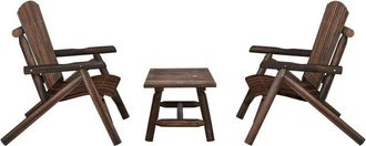 vidaXL Vidaxl - Juego De Muebles De Jard&iacute;n 3 Piezas Madera Maciza De Abeto