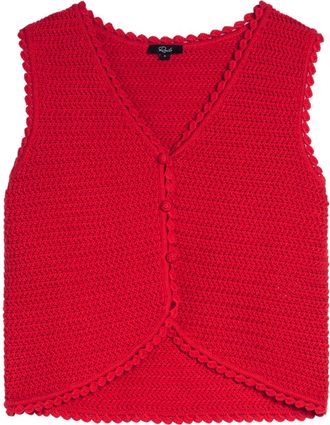 Rails Calypso Knit Cotton Crop top - Red - S (UK8-10 / S)