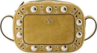 Valentino Garavani Beige Su&egrave;de Nellc&ocirc;te Clutch - Dames - Schoudertassen - Beige - ONE Size - Su&egrave;de - Tassen