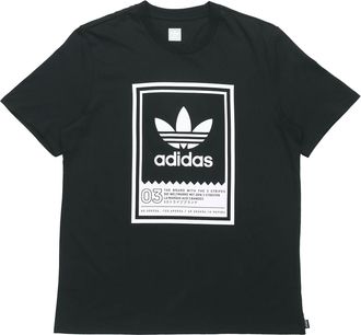 adidas originals Large Logo Printing Casual Sports Short Sleeve Black DU8342